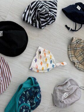 Mixed Lot of 10 Baby Boy Hats- Various Brand/Size 6M 9M 9-12M Toddler